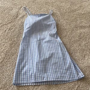 checkered blue Zaful dress size small